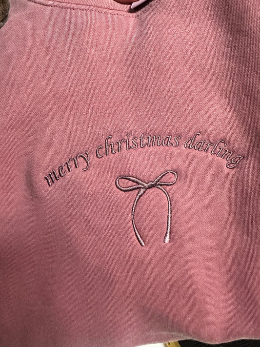 Merry Christmas Darling Crew Neck Mauve Thread